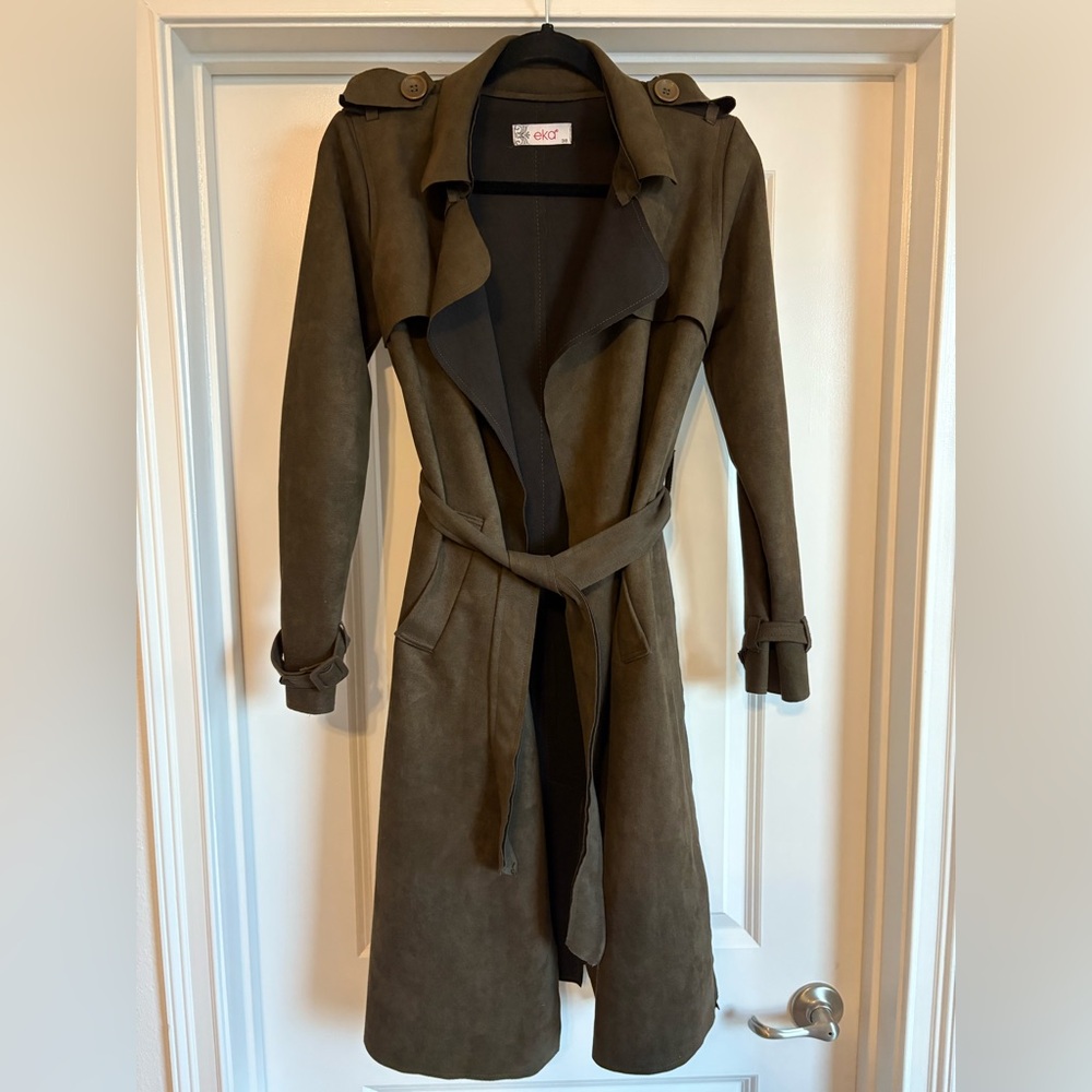 Olive Green Women's Trench Coat